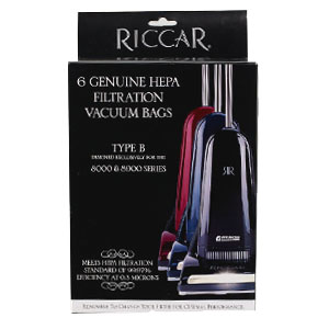 Riccar RBH-6 Genuine Upright HEPA Vacuum Bags, 6-Pack