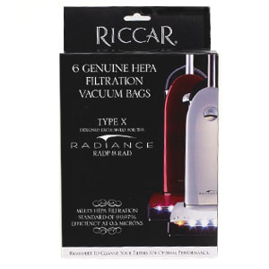 Riccar RXH-6 Radiance Upright HEPA Vacuum Bags, Type X, 6-Pack