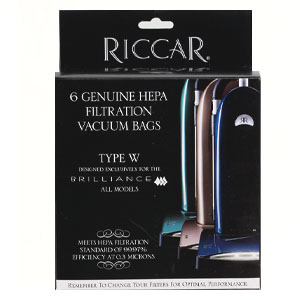 Riccar RWH-6 Simplicity Compatible HEPA Filter Vacuum Bags, Type W