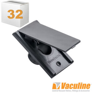 Vaculine BI098CS-32 Black Central Vacuum Inlet Valve - Full Door for Easy Access