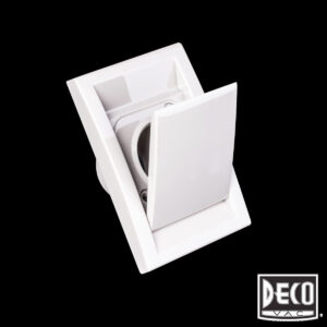 Deco BI040WH Almond Square Central Vacuum Wall Inlet - Classic Design